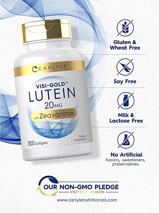 Luteína e Zeaxantina 20mg, 300 cápsulas, Carlyle