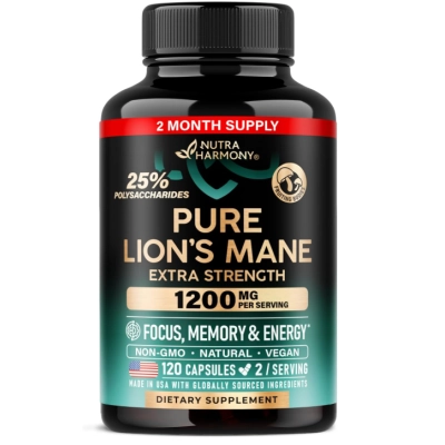 Lion's Mane 1200Mg Extra Strength, Cápsulas Opções, Nutra Harmony