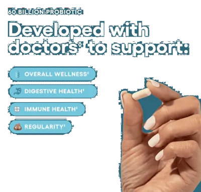 Probiótico 60 bilhões de UFC, 10 Cepas + Prebióticos Orgânicos, 30 Cápsulas, Physician's Choice