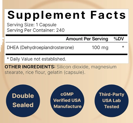 DHEA 100mg, 240 Cápsulas, Naturebell