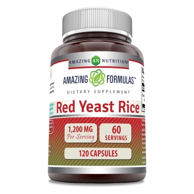 Red Yeast Rice, 1200 Mg, 120 Comprimidos, Amazing Formulas