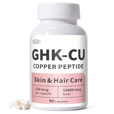 GHK-Cu, Suplemento de Peptídeo de Cobre, 120mcg, 90 Cápsulas, Qubit