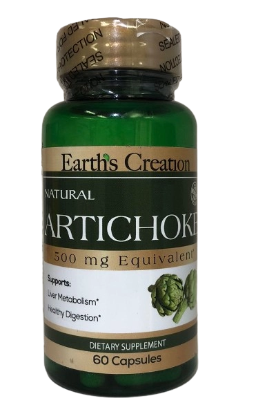 Alcachofra 500mg, 60 cápsulas, Earth's Creation