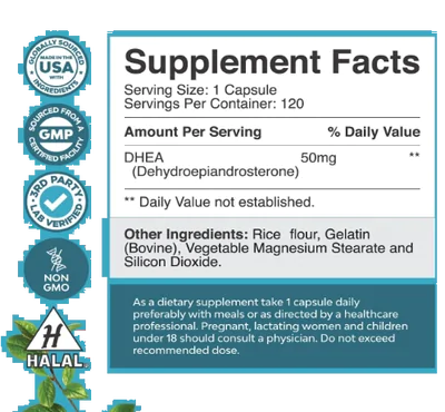 DHEA 50mg, 120 Cápsulas, Natures Craft