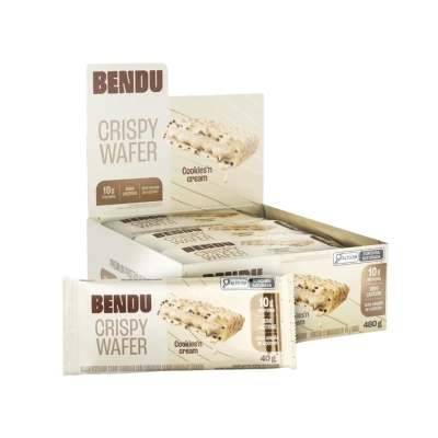 Crispy Wafer, 10g de Proteína,  Sem Açúcar, Kit com 3 Unidades, Sabores, Bendu