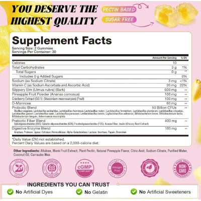 Probiotics Womens, Probióticos para Mulheres, 50 Bilhões De CFU, 60 Gomas, Totaria Health