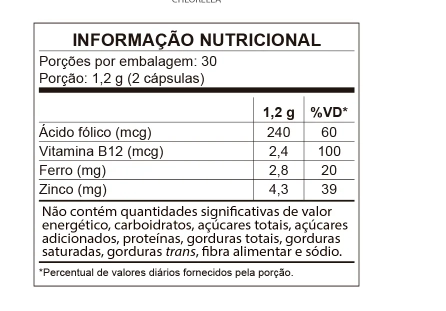 Chlorella 500mg, com Vitamina C, 60 Cápsulas, Qualynutri