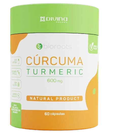 Cúrcuma Turmeric, 600mg, 60 Cápsulas, Bioroots