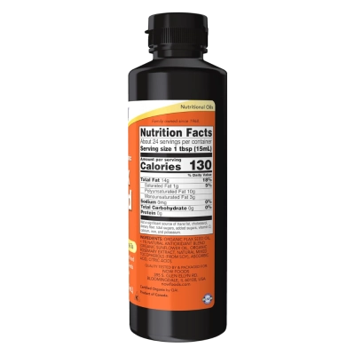 Flax Seed Oil, Fonte Natural de Ômega 3, 6 e 9 para Suporte Cardiovascular e Nutricional, 355ml, NOW