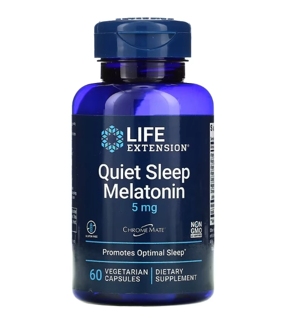 Melatonina 5mg, Quiet Sleep, 60 Cápsulas, Life Extension