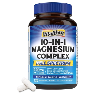 Complexo de Magnésio 10-in-1 420mg, 120 Cápsulas, Vitalibre