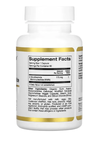 NMN, 175mg, 60 Cápsulas, California Gold Nutrition