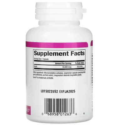 Biotina de Força Extra, 10.000 mcg, 60 Cápsulas, Natural Factors