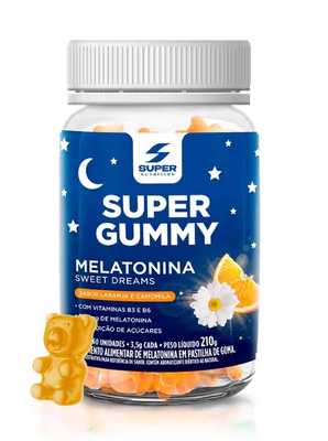Melatonina Super Gummy, 0,21mg, 60 gummies, Desinchá