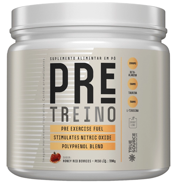 Pré Treino Sport Line, 390g Sabor Honey Red Berries, True Source