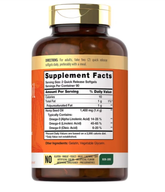 Hemp Oil 126.000mg, 180 Cápsulas, Carlyle