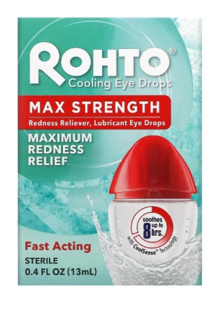 Colírio Refrescante, Força Máxima, Alívio Máximo da Vermelhidão, 13ml, Rohto