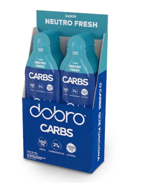 Carbs Gel, Sabor Neutro Fresh, Com Cafeína, 30g cada, Caixa com 10, Dobro