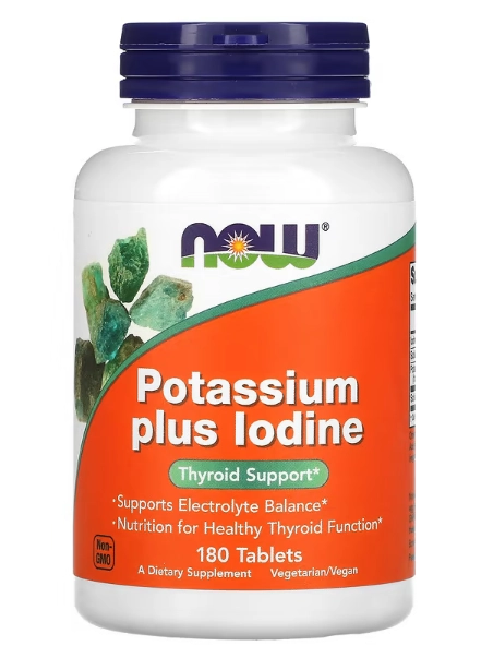 Potassium Plus Iodine, 180 Tablets, Now