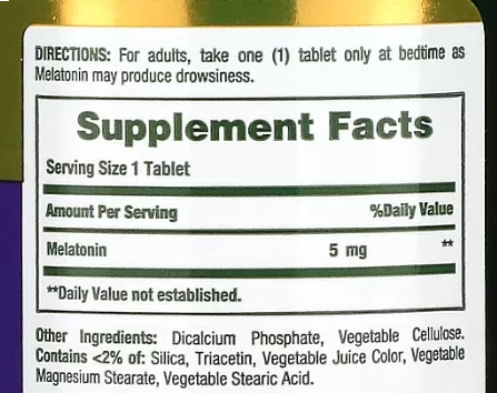 Melatonina 5mg Bi-Layer, 60 Comprimidos, Nature's Bounty