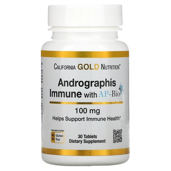 Andrographis Immune com AP-BIO, 100 mg, 30 comprimidos, California Gold Nutrition