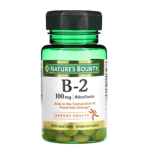 Vitamina B-2, 100mg, 100 Comprimidos, Nature's Bounty
