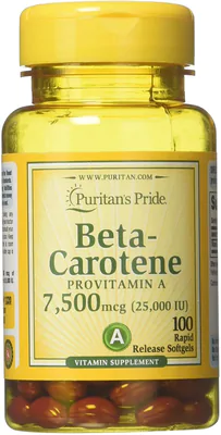 Beta Caroteno 7.500MCG, 100 Softgel, Puritans Pride Beta Caroteno 7.500MCG, 100 Softgel, Puritans Pride