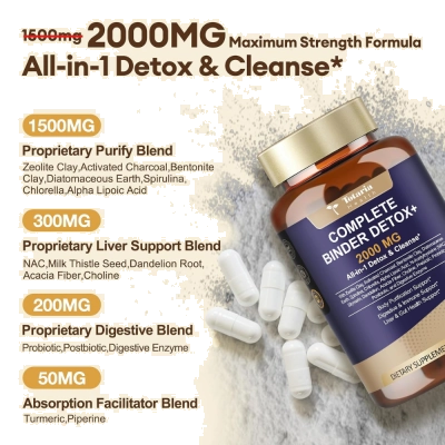 Complete Binder Detox+ 2000mg, 120 Cápsulas, Tatoria Health