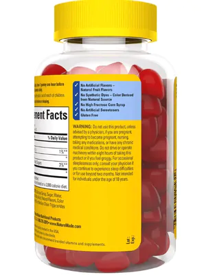 Melatonin 5mg, 100% Drug Free, 70 Gomas, Nature Made