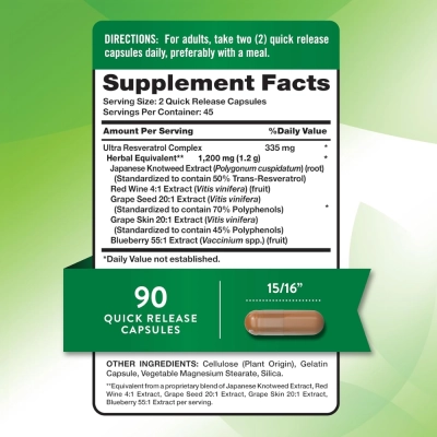 Resveratrol Complex, 90 Cápsulas, Nature’s Truth
