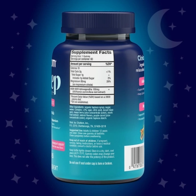 Magnésio e Ashwagandha KSM-66, Sabor Midnight Berry, 60 Gomas, Unisom