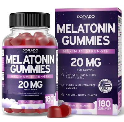 Melatonina 20mg, 180 Gomas, Dorado