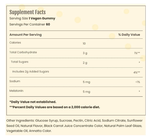 Melatonina 5mg, 60 Gomas Sabor de Frutas Vermelhas, Sundance