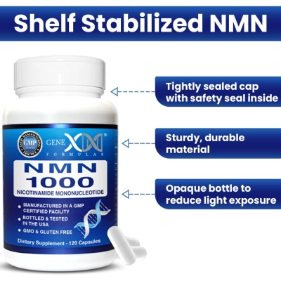 NMN 1000 mg – Suplemento para Aumento de NAD+ e Envelhecimento Saudável, 120 Cápsulas | Genex Formulas