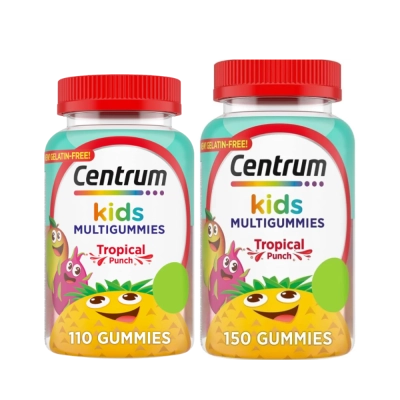 Centrum Kids Gummies, Multivitamínico Infantil, Suporte ao Crescimento, Imunidade e Desenvolvimento, Ponche Tropical