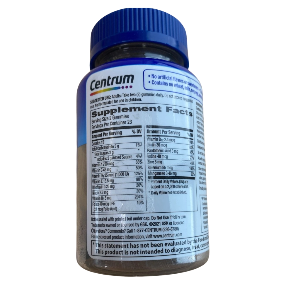 Centrum Men Multigummies, Multivitamínico masculino, 46 Gomas Sabor Frutas