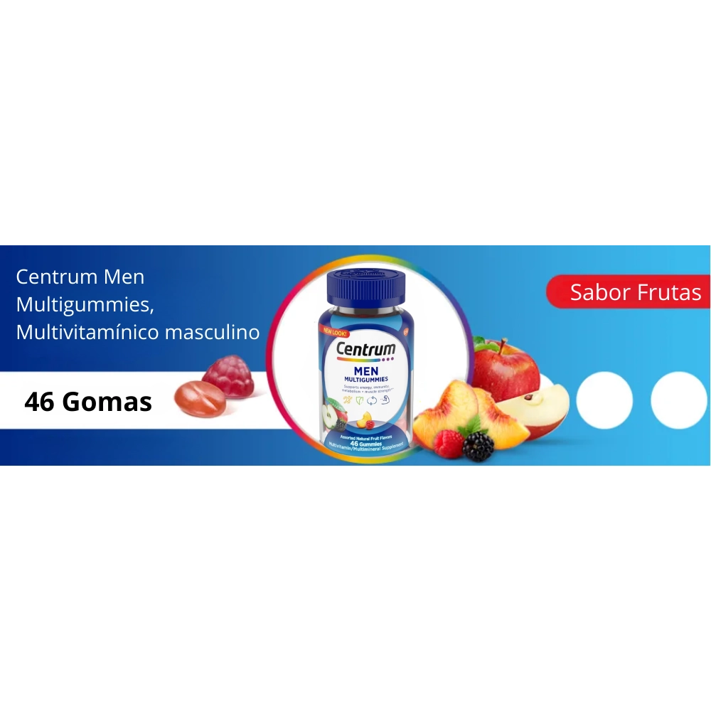 Centrum Men Multigummies, Multivitamínico masculino, 46 Gomas Sabor Frutas