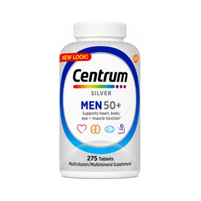 Centrum Silver Men 50+, Vitaminas para Homens 50+, Energia, Imunidade e Vitalidade, Centrum