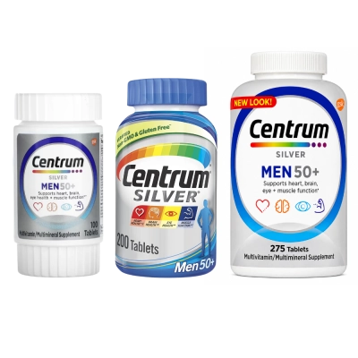 Centrum Silver Men 50+, Vitaminas para Homens 50+, Energia, Imunidade e Vitalidade, Centrum