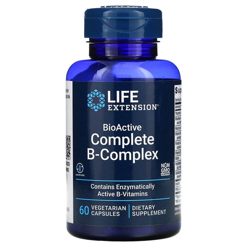 Vitamina B Completo, 60 Cápsulas, Life Extension