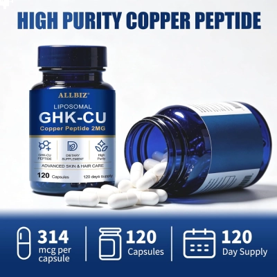 Liposomal GHK-Cu, Peptídeo de Cobre, 2mg, 120 Cápsulas, ALLBIZ