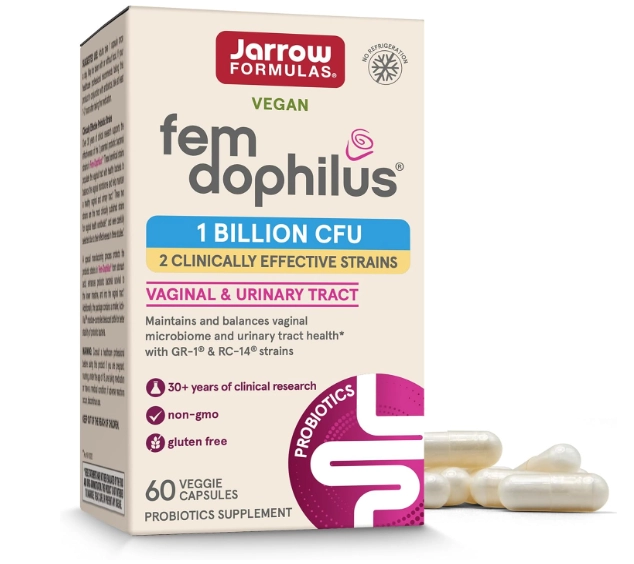 Fem-Dophilus Probióticos, 1 bilhão de UFC com 2 Cepas, Suplemento para a Saúde Vaginal e Trato Urinário, 60 cápsulas, Ja