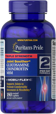Glucosamina Condroitina e MSM, Força Tripla, 360 Comprimidos, Puritans Pride