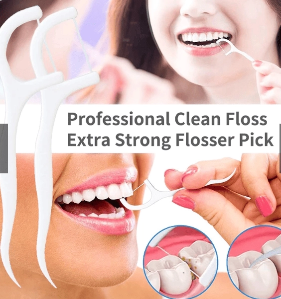 Dental Floss, Fio Dental Polimérico Stick, Linha Limpeza Oral Plana Arcuar Dentes Tubilares, Macromolecule, 50 Unidades