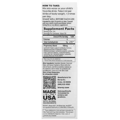 NDF Tummy, Mistura de Probióticos com 11 Estirpes, 60ml Sabor Framboesa, Bioray 