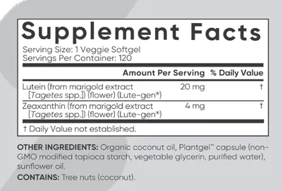 Luteína e Zeaxantina 20mg, 120 cápsulas, Sports Research