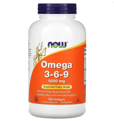Omega 3-6-9, 1,000 mg, 250 Softgels, Now