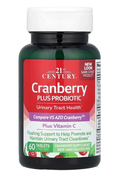 Probiótico Cranberry Plus, 60 Comprimidos, 21st Century