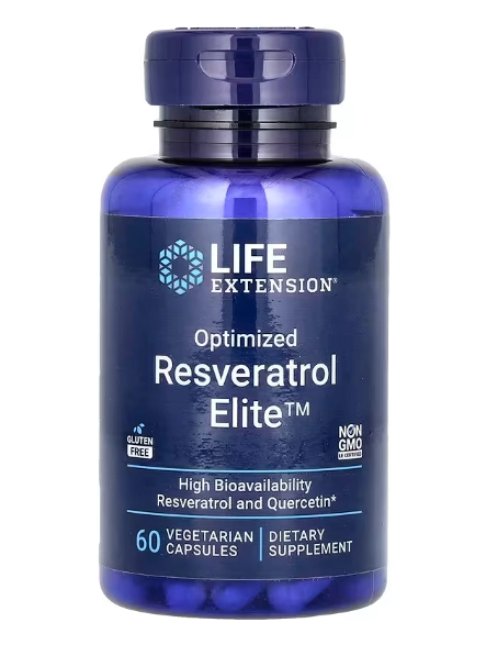 Resveratrol Otimizado, com Quercetina  250mg, 60 Cápsulas, Life Extension