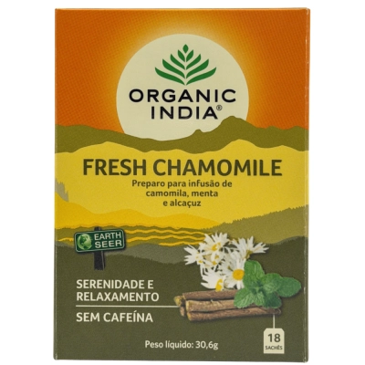 Chá Fresh Camomile, 18 Sachês, Organic India